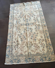 Load image into Gallery viewer, Vintage Turkish Ivory, Blue and Brown Area Rug