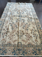 Load image into Gallery viewer, Vintage Turkish Ivory, Blue and Brown Area Rug