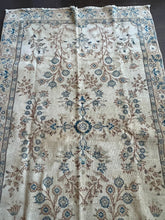 Load image into Gallery viewer, Vintage Turkish Ivory, Blue and Brown Area Rug