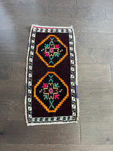 Load image into Gallery viewer, Vintage Turkish Eggplant and Orange Ruggie Rug