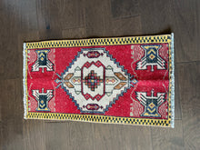 Load image into Gallery viewer, Vintage Turkish Red, Navy and Yellow Ruggie Rug