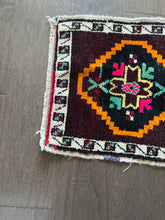 Load image into Gallery viewer, Vintage Turkish Eggplant and Orange Ruggie Rug