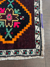 Load image into Gallery viewer, Vintage Turkish Eggplant and Orange Ruggie Rug