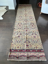 Load image into Gallery viewer, Vintage Turkish Cranberry and Khaki Runner Rug