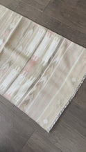Load and play video in Gallery viewer, Vintage Turkish Camel, Tan, Ivory and Salmon Kilim Runner