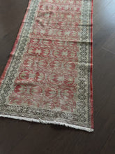 Load and play video in Gallery viewer, Vintage Turkish Brick, Ivory and Charcoal Runner Rug