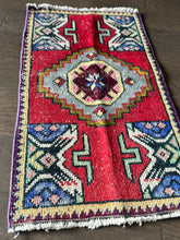Load image into Gallery viewer, Vintage Turkish Red and Blue Ruggie Rug