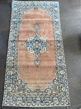 Load image into Gallery viewer, Vintage Turkish Orange and Blue Rug