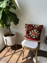 Load image into Gallery viewer, Vintage Turkish Kilim Red Diamond Rug Pillow
