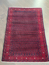 Load image into Gallery viewer, Vintage Turkish Red and Navy Accent Rug