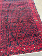 Load image into Gallery viewer, Vintage Turkish Red and Navy Accent Rug