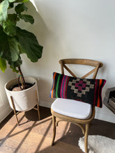 Load image into Gallery viewer, Vintage Turkish Geometric Black Stripe Rug Pillow