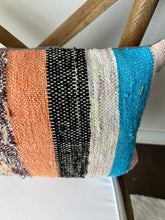 Load image into Gallery viewer, Vintage Turkish Lumbar Stripe Rug Pillow