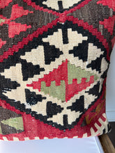 Load image into Gallery viewer, Vintage Turkish Kilim Red Diamond Rug Pillow