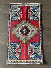 Load image into Gallery viewer, Vintage Turkish Red and Blue Ruggie Rug