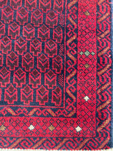 Load image into Gallery viewer, Vintage Turkish Red and Navy Accent Rug