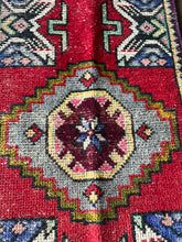 Load image into Gallery viewer, Vintage Turkish Red and Blue Ruggie Rug