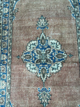 Load image into Gallery viewer, Vintage Turkish Orange and Blue Rug