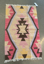 Load image into Gallery viewer, Vintage Turkish Pink, Ecru Kilim Accent Rug
