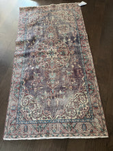 Load image into Gallery viewer, Vintage Turkish Slate Blue and Eggplant Accent Rug
