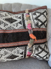 Load image into Gallery viewer, Vintage Black and White Kilim Rug Pillow
