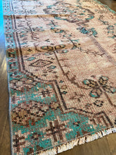Load image into Gallery viewer, Vintage Turkish Faded Teal Runner Rug
