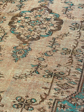 Load image into Gallery viewer, Vintage Turkish Faded Teal Runner Rug

