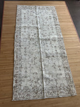 Load image into Gallery viewer, Vintage Turkish Faded Neutral and Green Runner Rug
