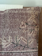 Load image into Gallery viewer, Vintage Turkish Rug Pillow Mauve and Ivory
