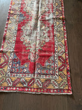 Load image into Gallery viewer, Vintage Turkish Brick and Yellow 3 Medallion Runner Rug
