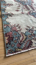 Load image into Gallery viewer, Vintage Turkish Ivory, Blue and Pink Runner Rug
