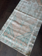 Load image into Gallery viewer, Vintage Coral and Aqua Turkish Accent Rug

