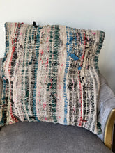 Load image into Gallery viewer, Vintage Multicolor Stripe Remnant Rug Pillow
