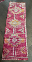 Load image into Gallery viewer, Vintage Fuchsia and Orange Turkish Runner Rug
