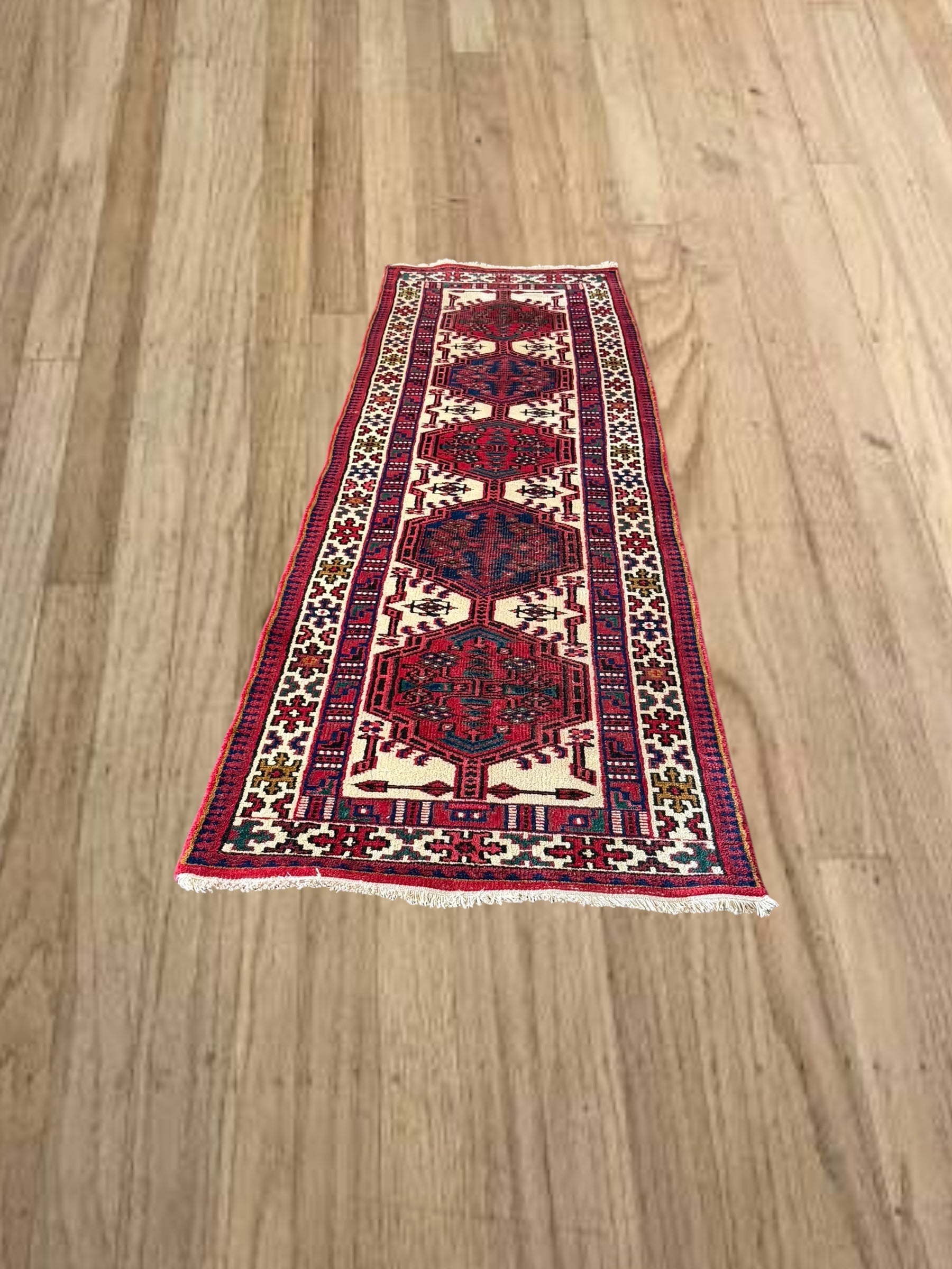 Vintage Turkish Ruby Red 5 Medallion Runner Rug – Turkish Trunk