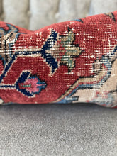 Load image into Gallery viewer, Vintage Rust Floral Turkish Rug Pillow
