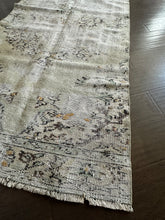 Load image into Gallery viewer, Vintage Turkish Faded Neutral Green and Yellow Runner Rug
