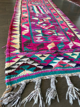 Load image into Gallery viewer, Vintage Turkish Pink, Purple and Turquoise Kilim Runner Rug
