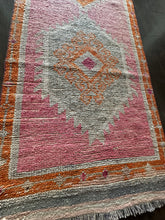 Load image into Gallery viewer, Vintage Pink and Orange Turkish Herki Runner Rug
