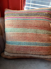 Load image into Gallery viewer, Turkish Kilim Stripe Rug Pillow

