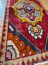 Load image into Gallery viewer, Vintage Turkish Red, Yellow and Blue Ruggie Rug
