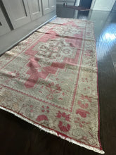 Load image into Gallery viewer, Vintage Turkish Ecru and Faded Red Runner Rug
