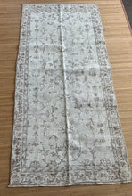 Load image into Gallery viewer, Vintage Turkish Faded Neutral and Green Runner Rug
