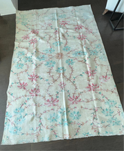 Load image into Gallery viewer, Vintage Turkish Ecru with Turquoise and Pink Area Rug
