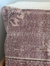 Load image into Gallery viewer, Vintage Turkish Rug Pillow Mauve and Ivory
