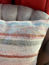 Load image into Gallery viewer, Turkish Neutral Stripe Rug Pillow
