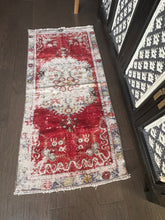 Load image into Gallery viewer, Vintage Turkish Brick and Ecru Faded Accent Rug

