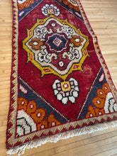 Load image into Gallery viewer, Vintage Turkish Red, Yellow and Blue Ruggie Rug
