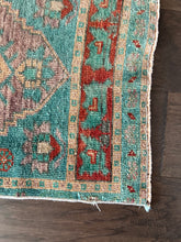 Load image into Gallery viewer, Vintage Turkish Turquoise and Rust Ruggie Rug
