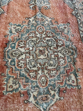 Load image into Gallery viewer, Vintage Turkish Faded Persimmon and Ivory Runner Rug
